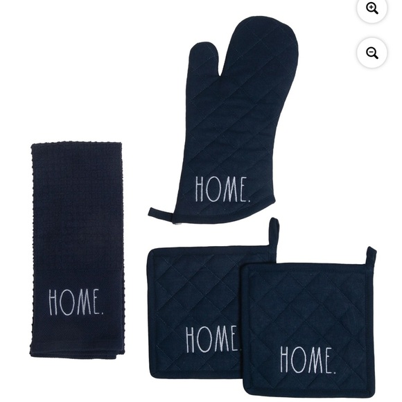 Sale (NWT) Rae Dunn 4 Piece Set Kitchen Potholders/Towel/Oven Mitts “HOME” HTF - Picture 5 of 6